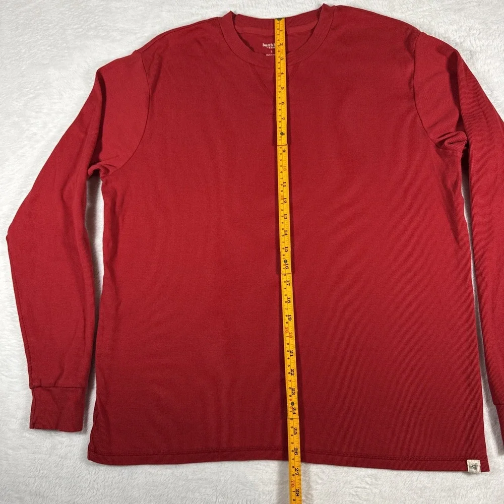 2 Burt's Bees Men's L Red Organic Cotton‎ Long Sleeve Shirts Lot
